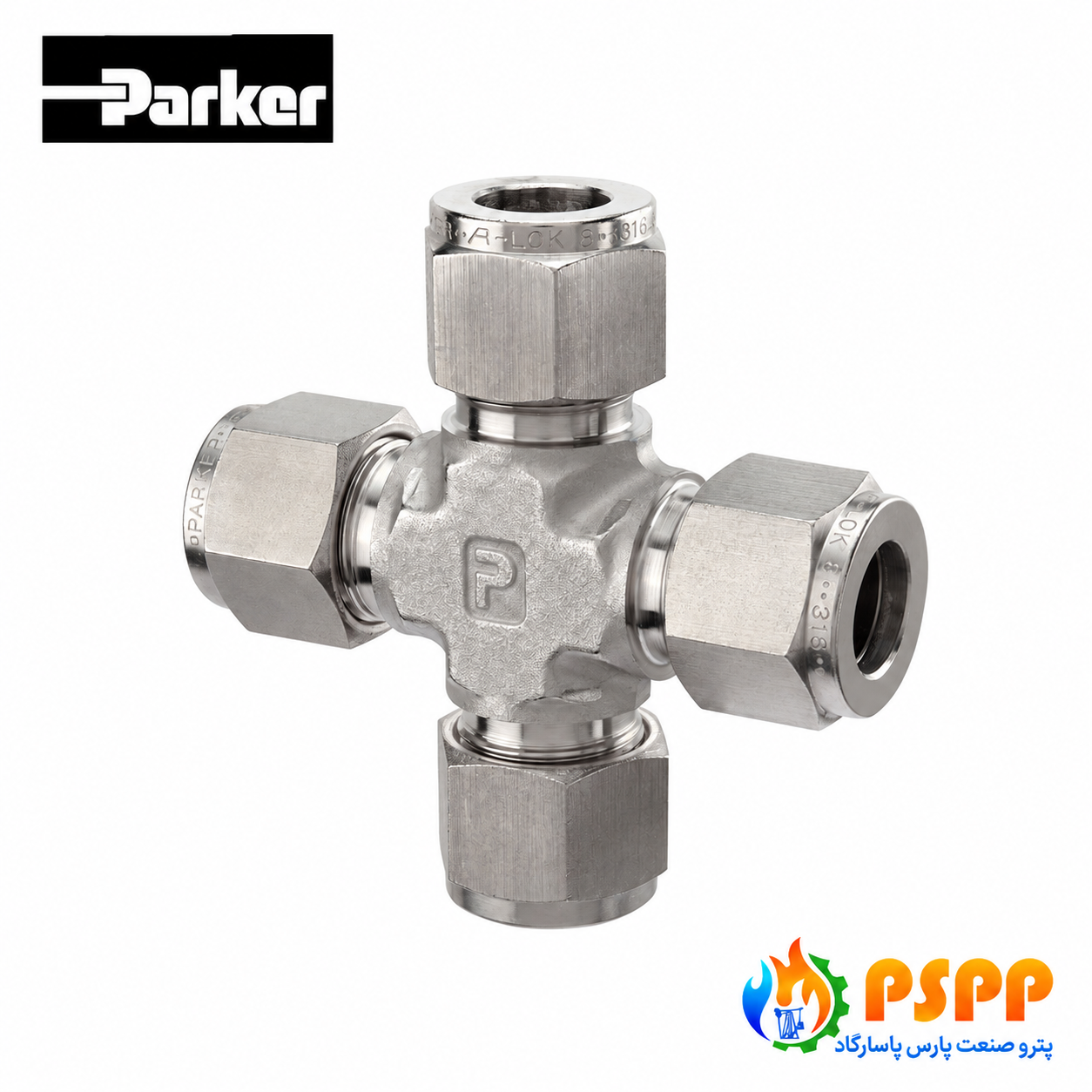 چهارراهی تیوب استنلس استیل پارکر (Parker) | خرید و استعلام چهارراهی پارکر