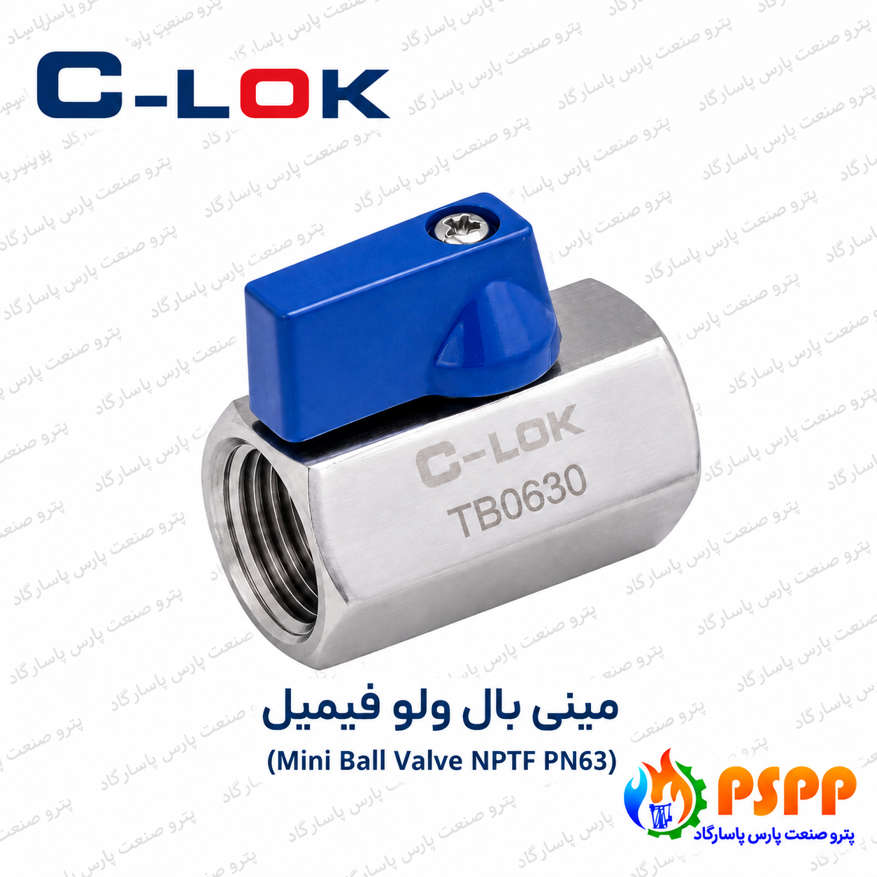 مینی شیر توپی مادگی (Mini Ball Valve NPTF PN63) سیلوک (C-LOK) | قیمت و مشخصات