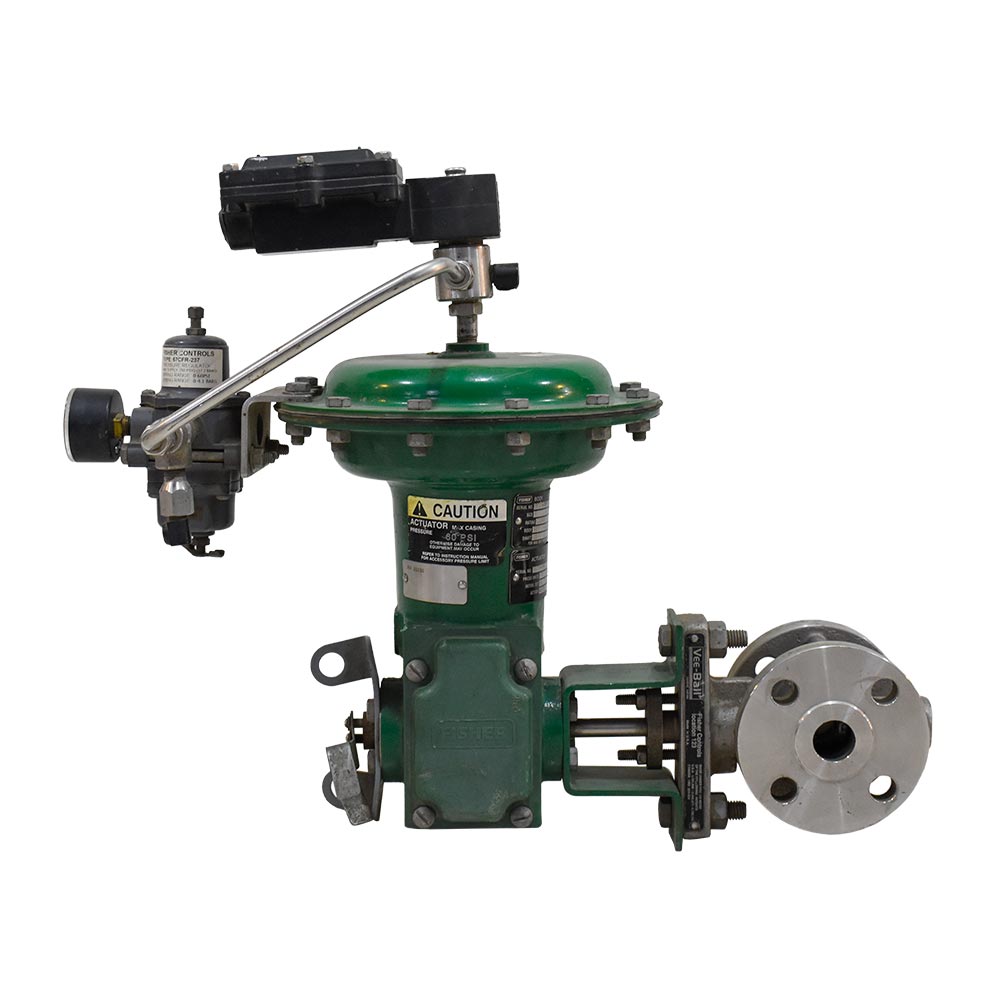 شیر توپی کنترلی استیل فیشر V300 سایز ۱ اینچ کلاس 300 | Fisher Vee-Ball