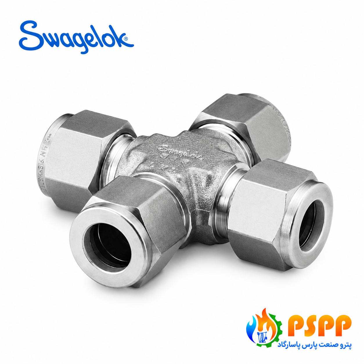 چهارراهی تیوب استنلس استیل سوئیچ لاک (Swagelok) | تأمین چهارراهی ابزار دقیق