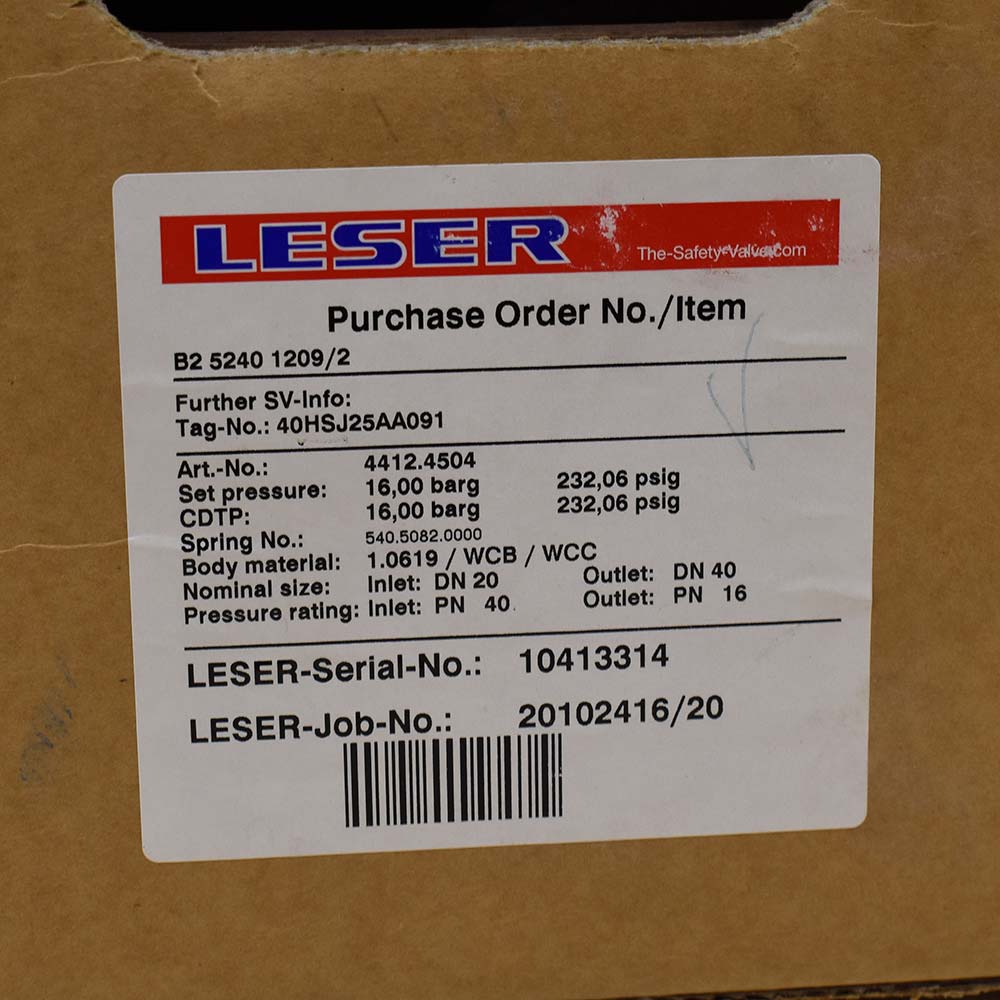 فروش شیر اطمینان فلنج‌دار LESER آلمان سایز 2 اینچ PN40 | تخلیه مطمئن فشار اضافی - تصویر 2