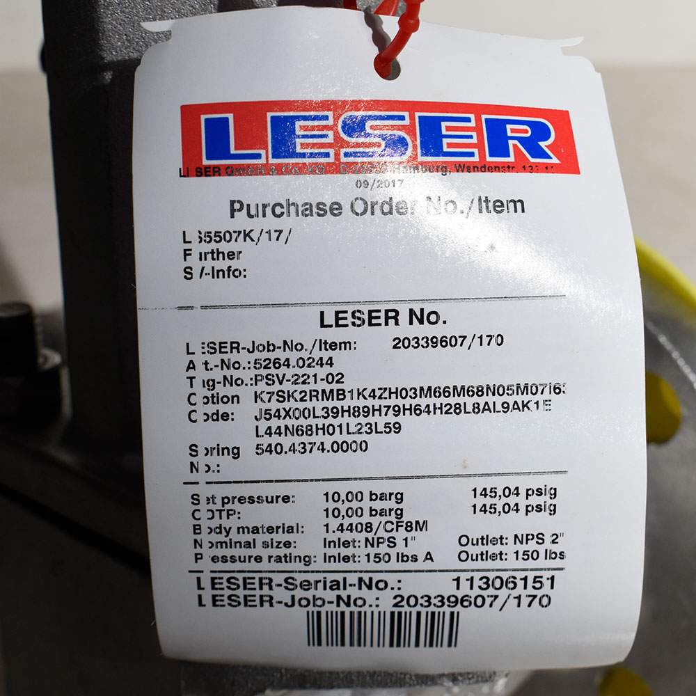 قیمت شیر اطمینان فلنج‌دار استنلس استیل 316 LESER آلمان سایز 1×2 اینچ | مقاوم در برابر خوردگی - تصویر 6
