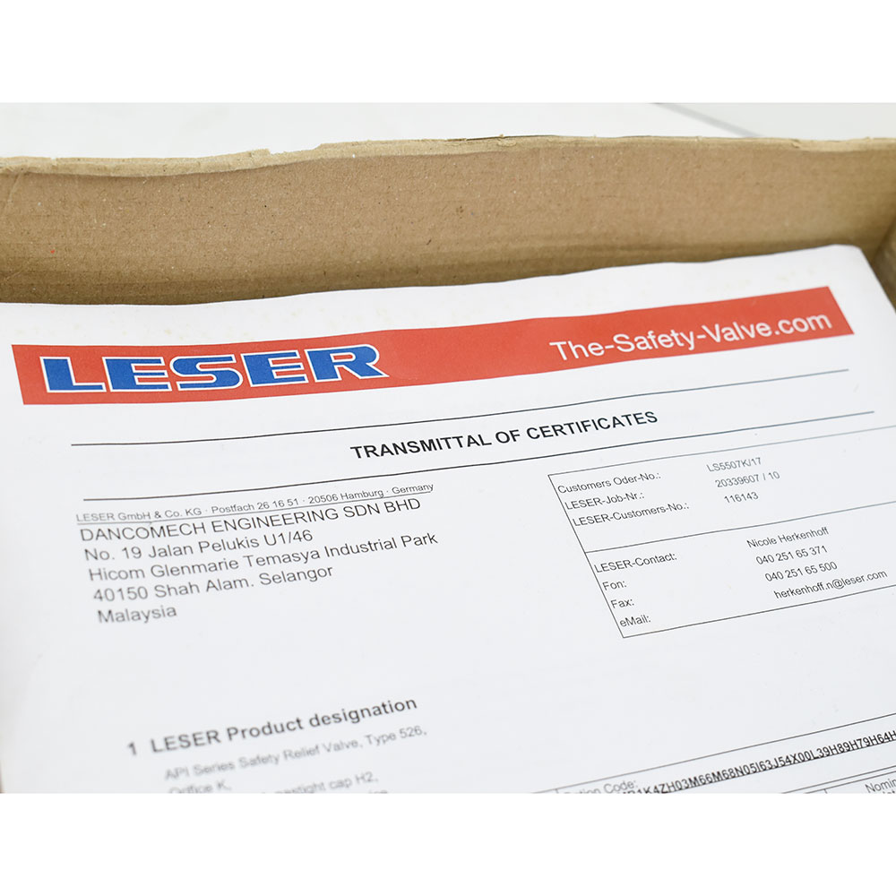 فروش سیفتی ولو فلنج‌دار استنلس استیل LESER آلمان سایز 4×6 اینچ کلاس 150 | حفاظت مطمئن تجهیزات صنعتی - تصویر 3