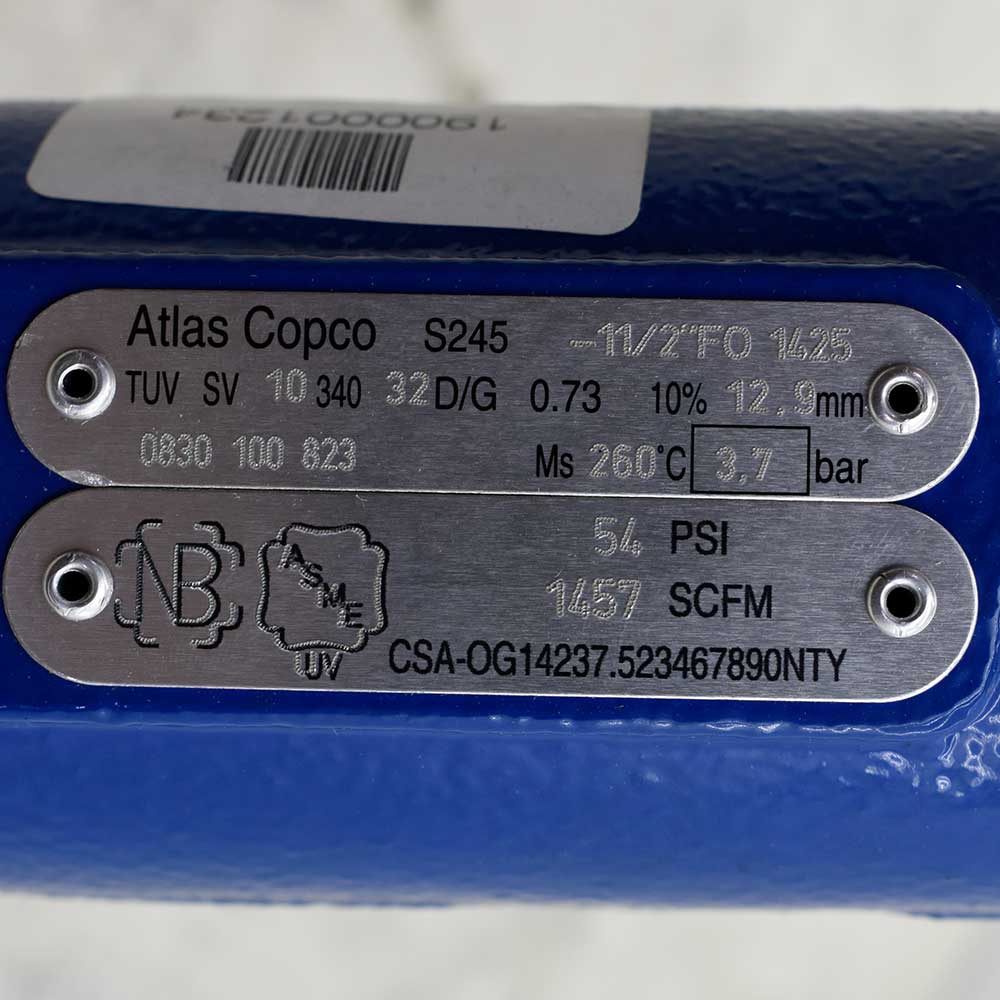 شیر اطمینان دنده‌ای کمپرسور اطلس کوپکو S245 سایز ۱½ اینچ | Atlas Copco — تصویر 4