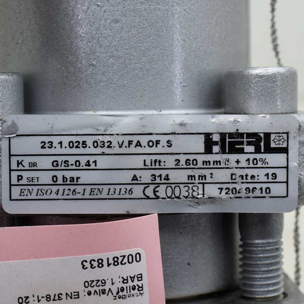 شیر اطمینان فلنج‌دار بیلوزدار فولادی HERL مدل T23.1V.FA سایز DN25×DN32 — تصویر 4