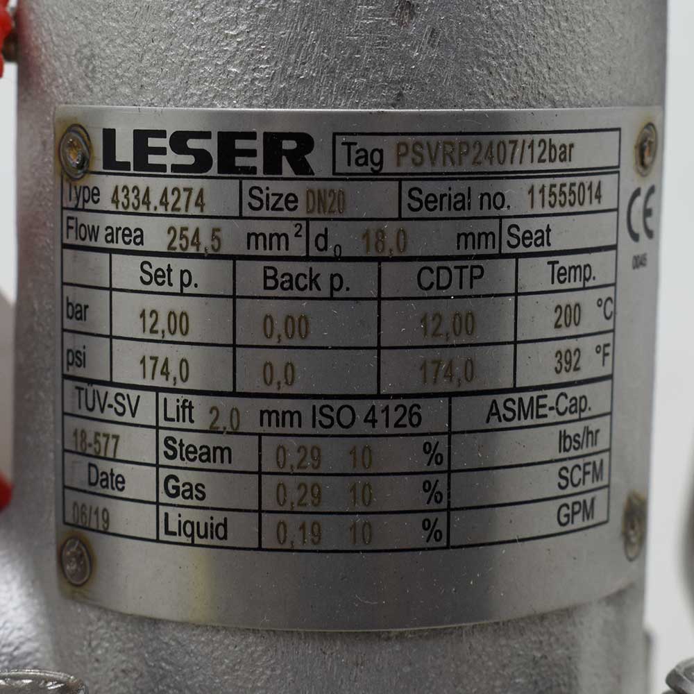 شیر اطمینان فلنج‌دار ژاکت‌دار LESER مدل 4334.4274 سایز ¾ اینچ — تصویر 2