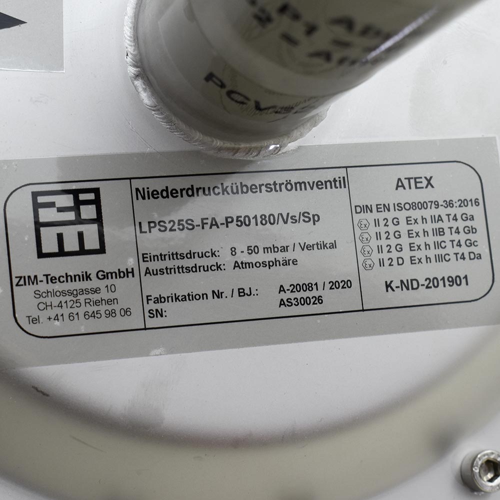 شیر سرریز فشار پایین ZIM-Technik مدل LPS25S سایز ۱ اینچ — تصویر 5