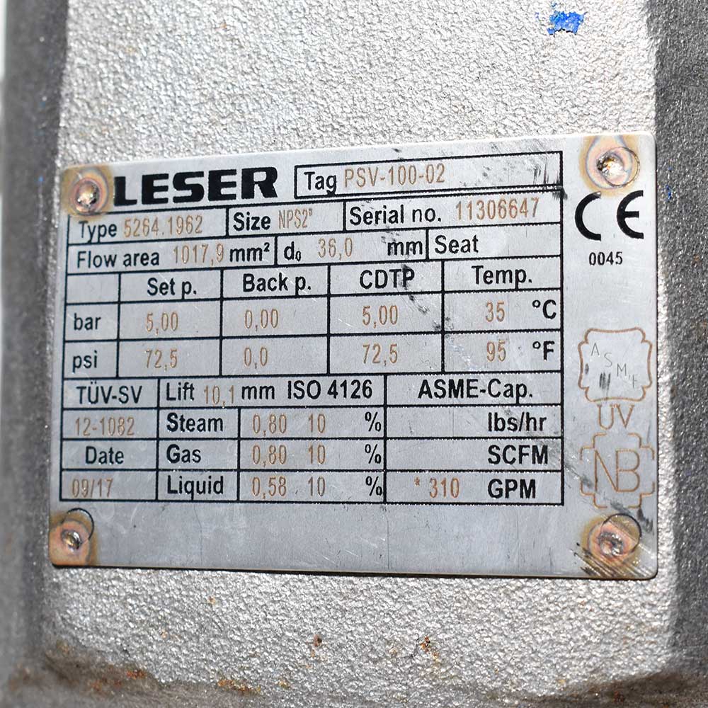شیر اطمینان فلنج‌دار استیل LESER مدل 5264.1962 سایز ۲×۳ اینچ کلاس 150 — تصویر 3
