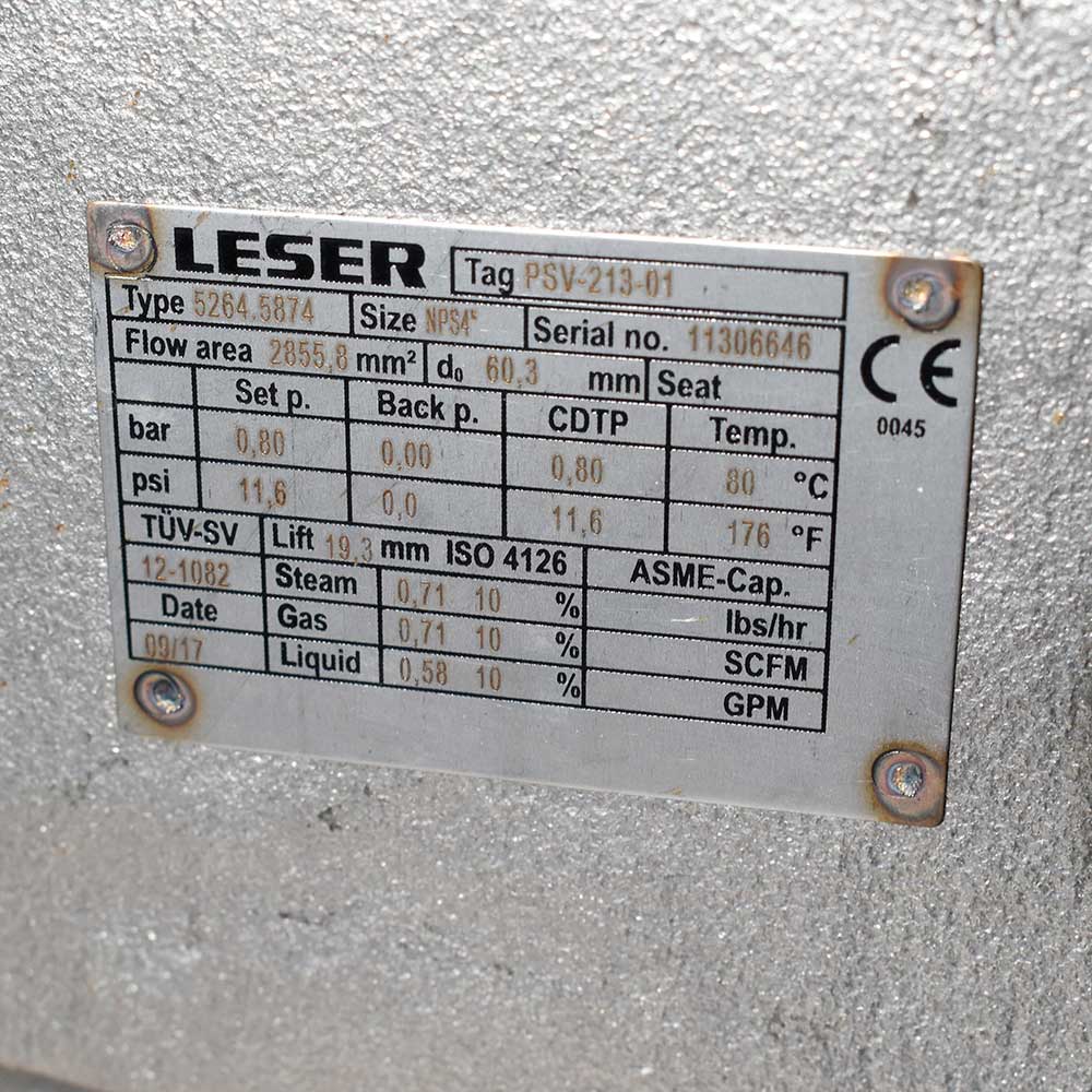 شیر اطمینان فلنج‌دار استیل LESER مدل 5264.5874 سایز ۴×۶ اینچ کلاس 150 — تصویر 4