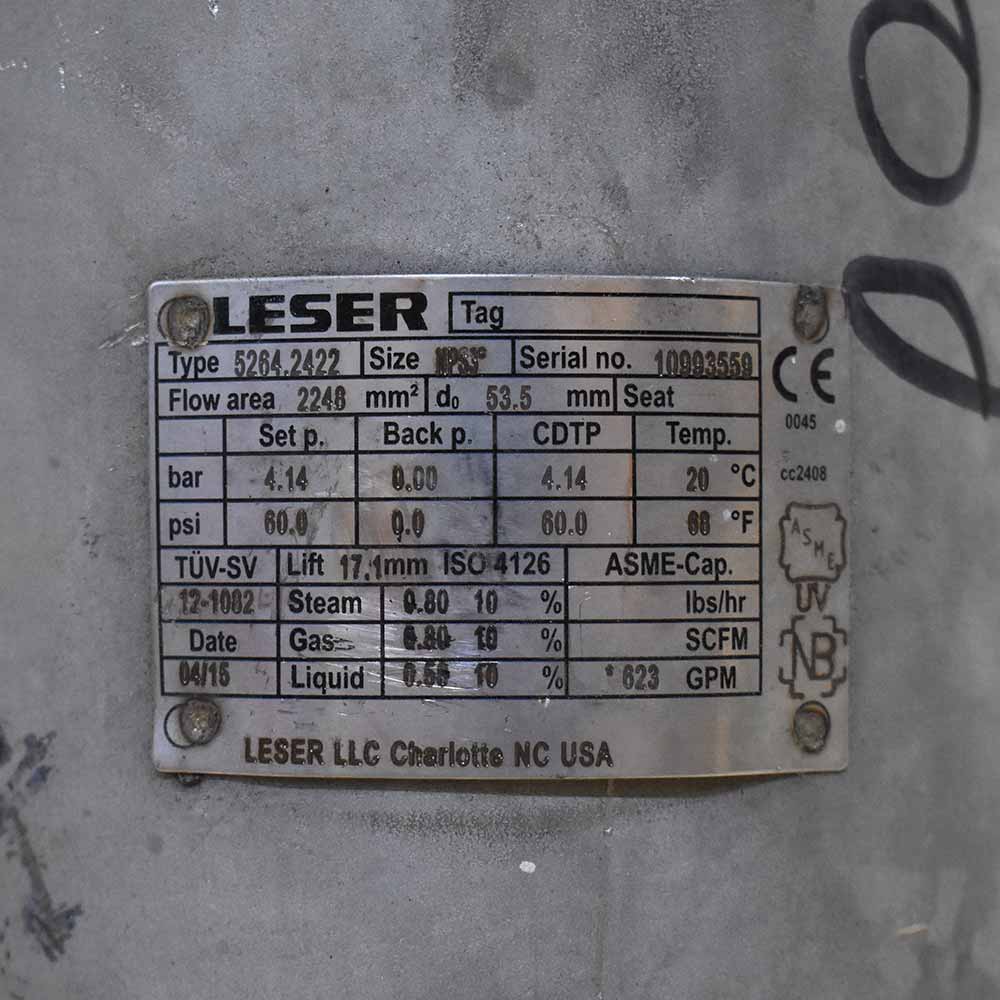 شیر اطمینان فلنج‌دار استیل LESER مدل 5264.2422 سایز ۳×۴ اینچ کلاس 150 — تصویر 4