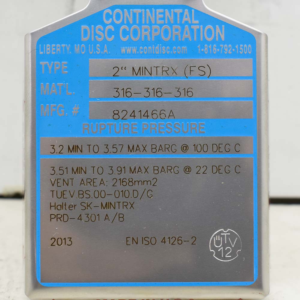 دیسک انفجاری Continental MINTRX FS دو اینچ، استیل 316 — تصویر 2