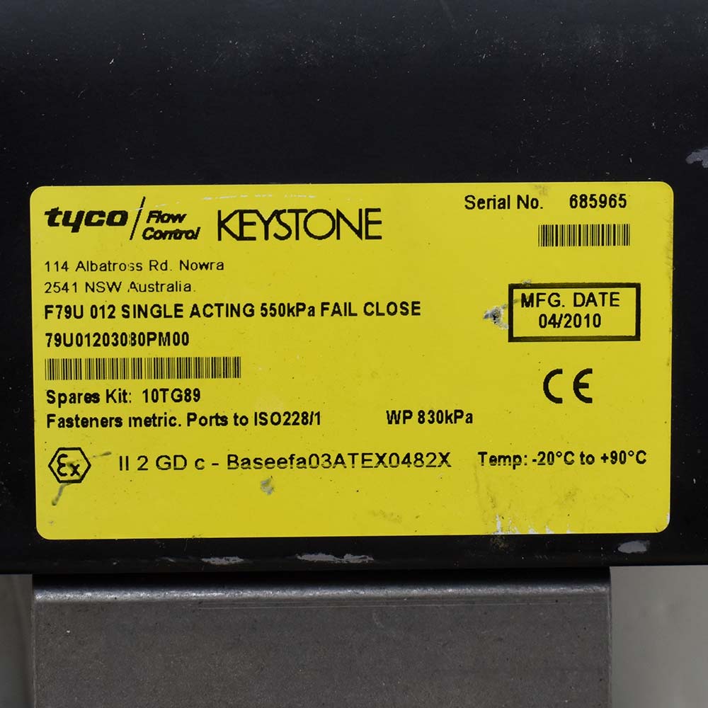 شیر توپی (بال ولو) فلنج‌دار TYCO F190 دو اینچ کلاس ۱۵۰ بدنه WCB پنوماتیکی — تصویر 3