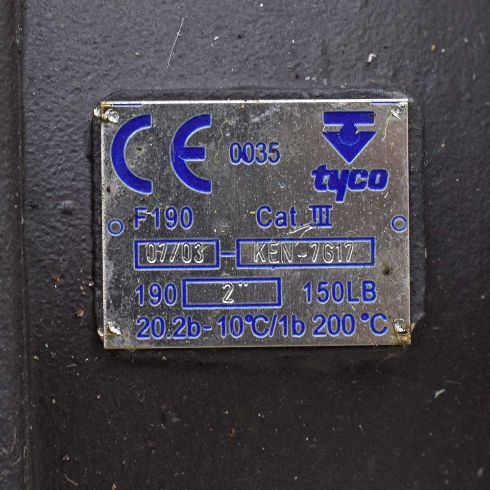 شیر توپی (بال ولو) فلنج‌دار TYCO F190 دو اینچ کلاس ۱۵۰ بدنه WCB پنوماتیکی — تصویر 5