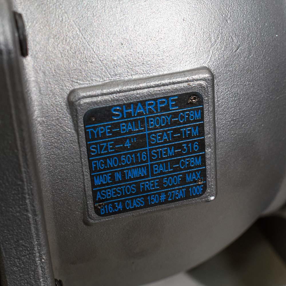شیر توپی (بال ولو) فلنج‌دار SHARPE 50116 چهار اینچ کلاس ۱۵۰ بدنه CF8M — تصویر 4
