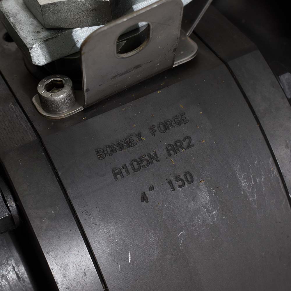 شیر توپی (بال ولو) فلنج‌دار BONNEY FORGE چهار اینچ کلاس ۱۵۰ بدنه A105N اهرمی — تصویر 3