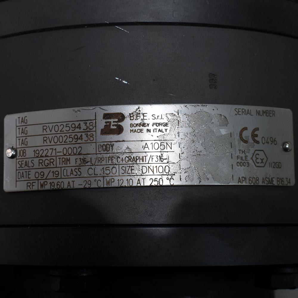 شیر توپی (بال ولو) فلنج‌دار BONNEY FORGE چهار اینچ کلاس ۱۵۰ بدنه A105N اهرمی — تصویر 2