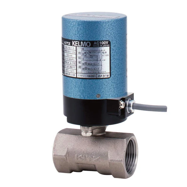 شیر توپی استیل CF8M رزوه‌ای برقی 100V AC KITZ، DN8–50، 100 درجه | خرید و قیمت